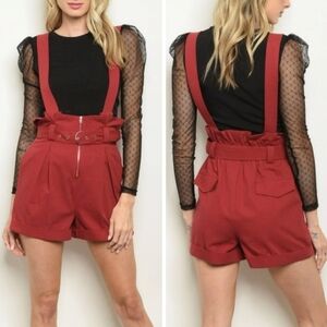 STYLE RACK PAPER BAG OVERALL HIGHWAIST SHORTS